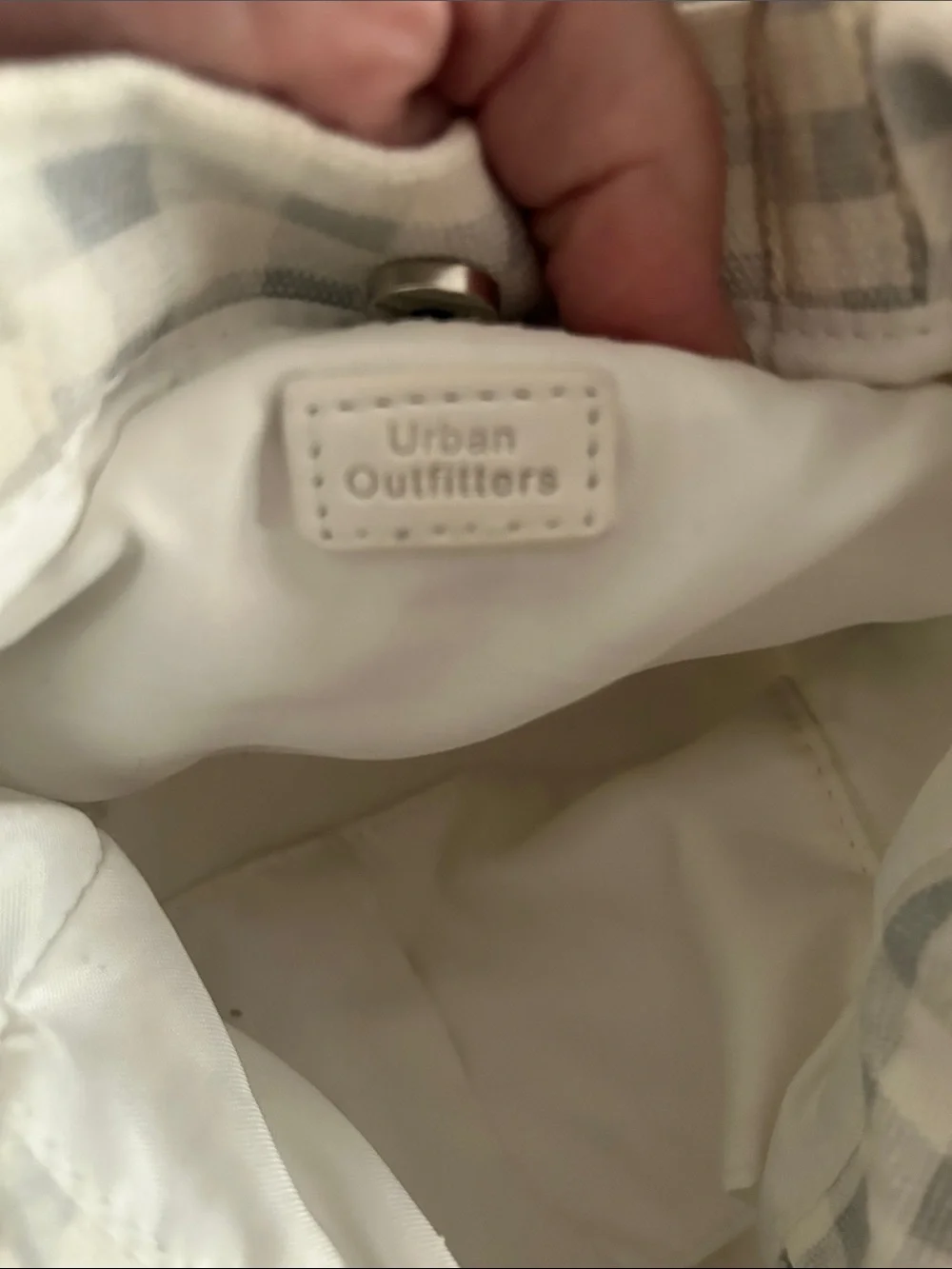 Urban Outfitters Gray and White Gingham Tote